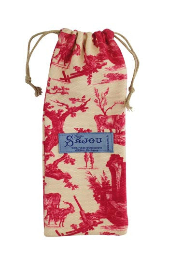 Drawstring Pouch for Scissors Pink Toile De Jouy